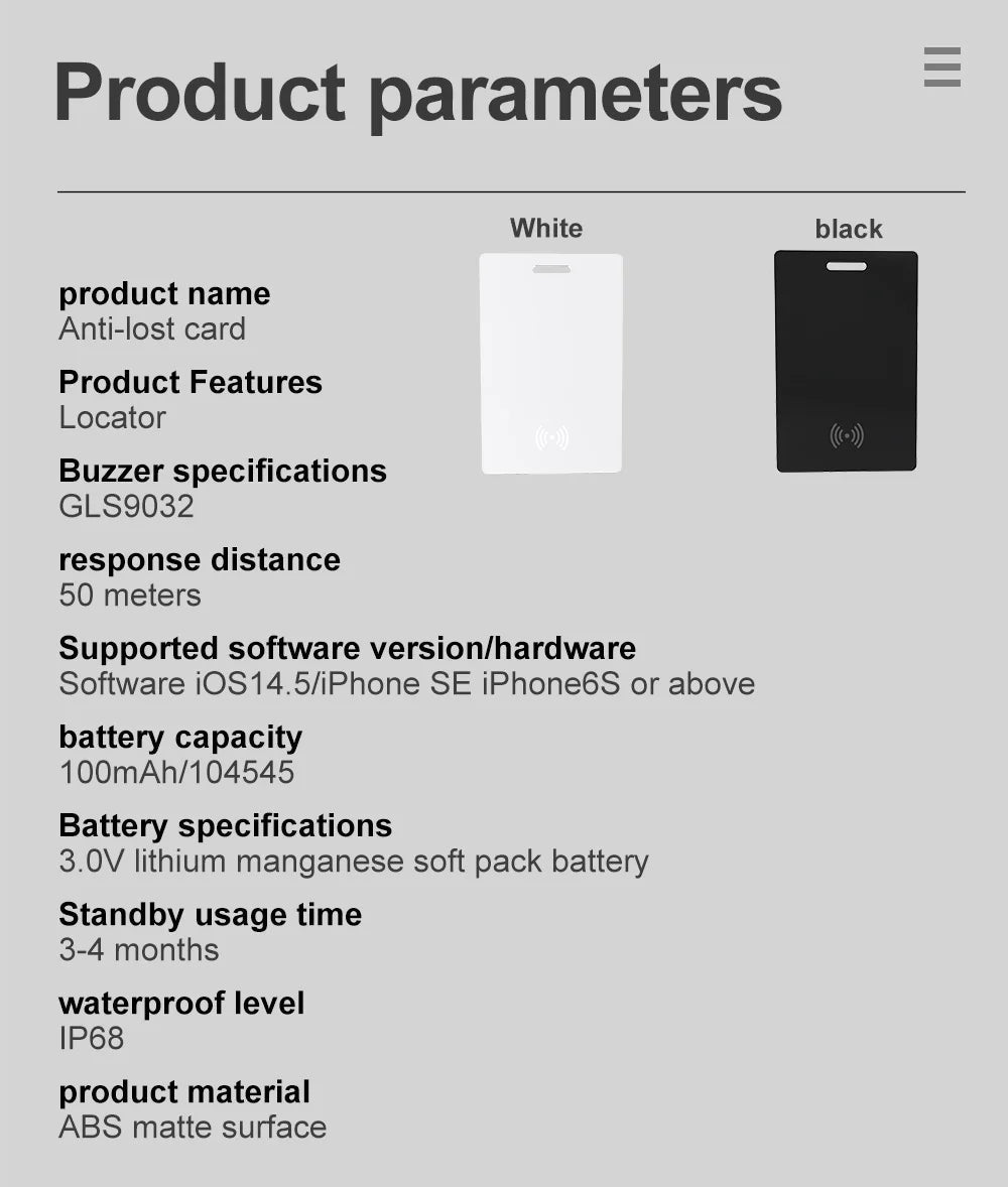 Wallet Tracking  Card Ultra-thin GPS Location Smart Anti-loss Tag for Smart Phone Find My Bluetooth Device Wireless Charging 