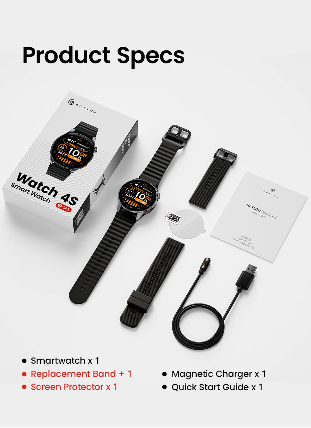 HAYLOU Watch 4S ceas GPS cu afișaj AMOLED de 1,43 inch