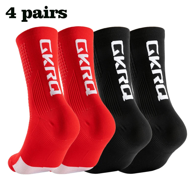 Meias de ciclismo GKRQ, conjunto de 4 pares, tamanhos M ou L