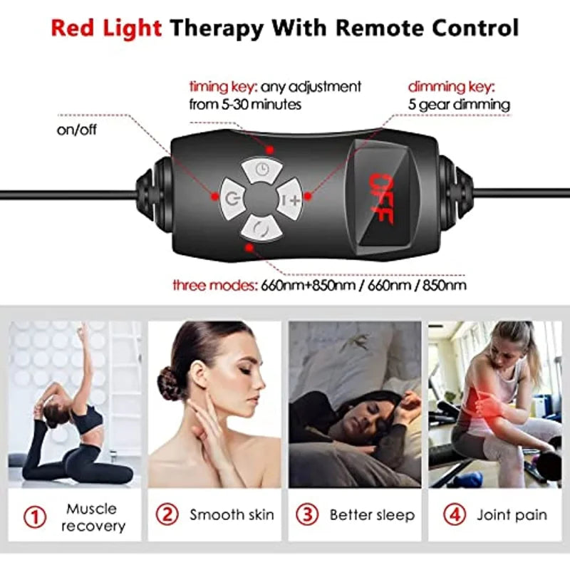 LED Red Light Healthcare Lamp For Full Body Face Near Infrared Light sauna for Joint Muscle Relieve Beauty Health Gadget 