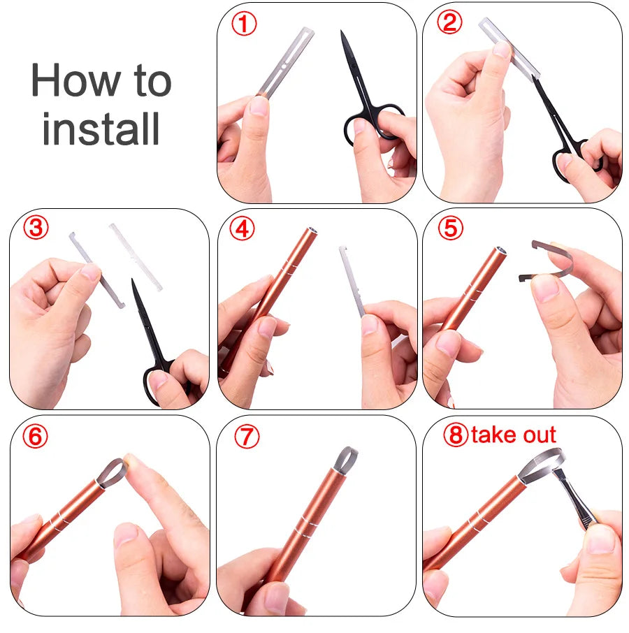 Præcisionsbarberingssæt med blade og pincet