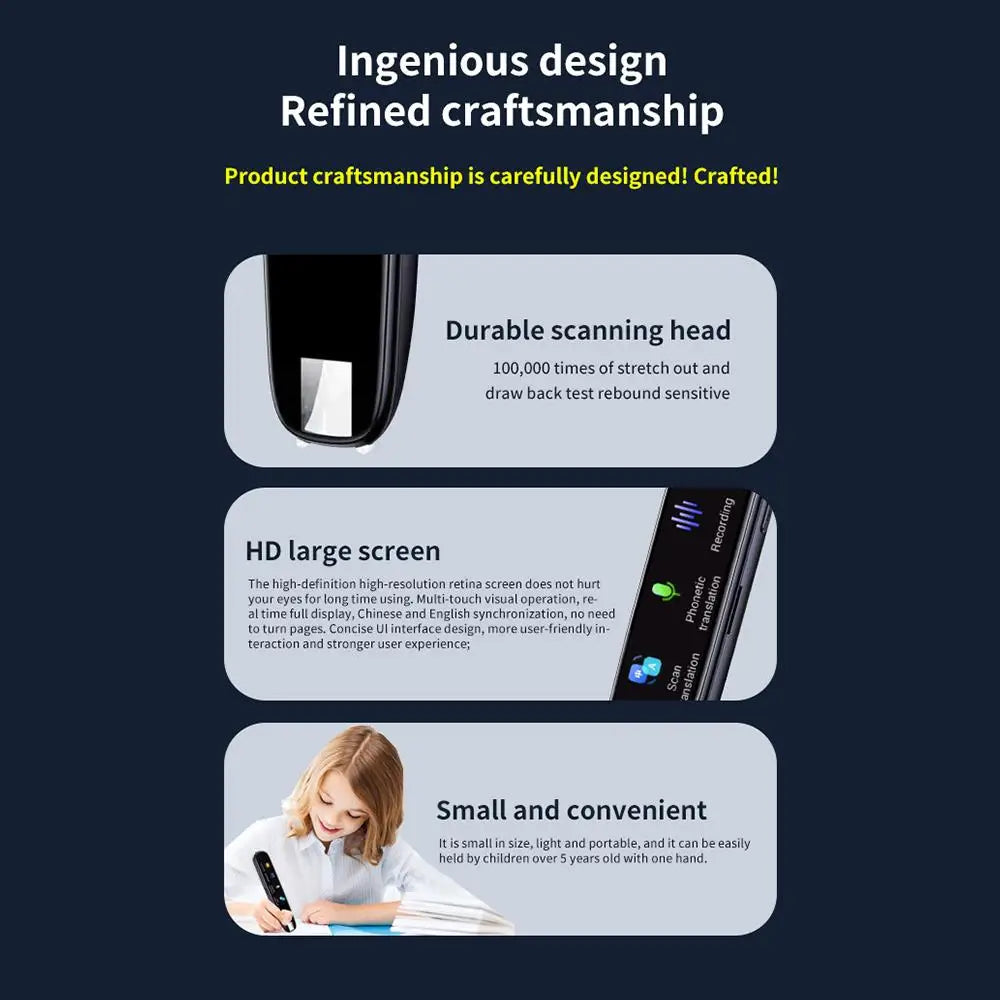 Offline Translation Pen For Teacher Student Dictionary English Intelligent Scanning Point Reading 123 Languages Translator Pen 
