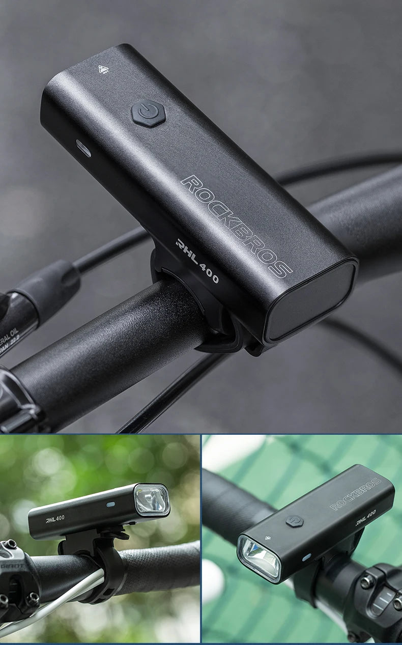 USB-C Rechargeable Bike Light 400–800LM Waterproof Front Headlight