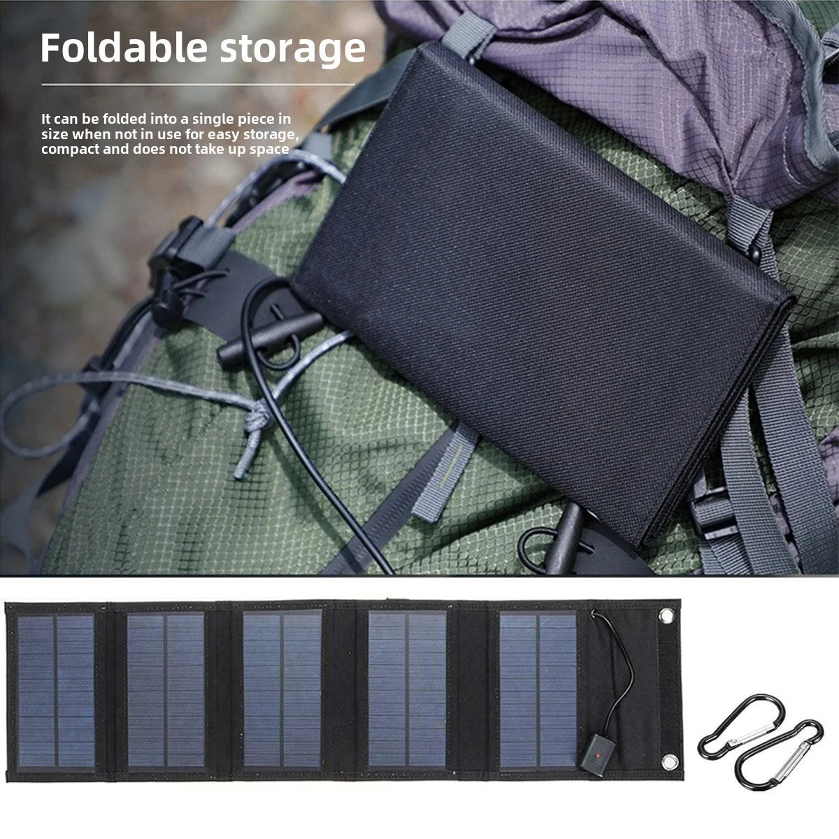 4-Fold / 6-Fold Foldable Solar Charger Panel 5V USB Waterproof Portable Charger for Phone Power Bank Outdoor Camping