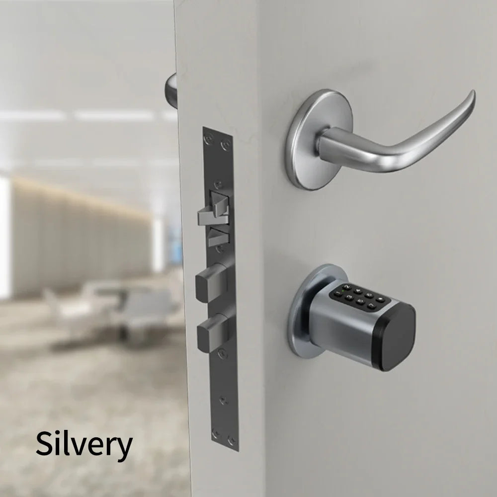 Electronic Digital Tuya Smart Lock Cylinder with Fingerprint Password App Bluetooth Card Mechanical Key Easy Replacement Battery