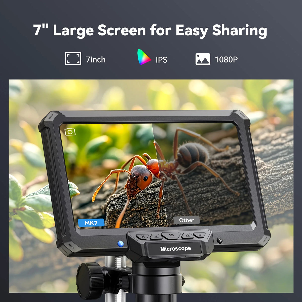7-Inch Digital Microscope with Stand