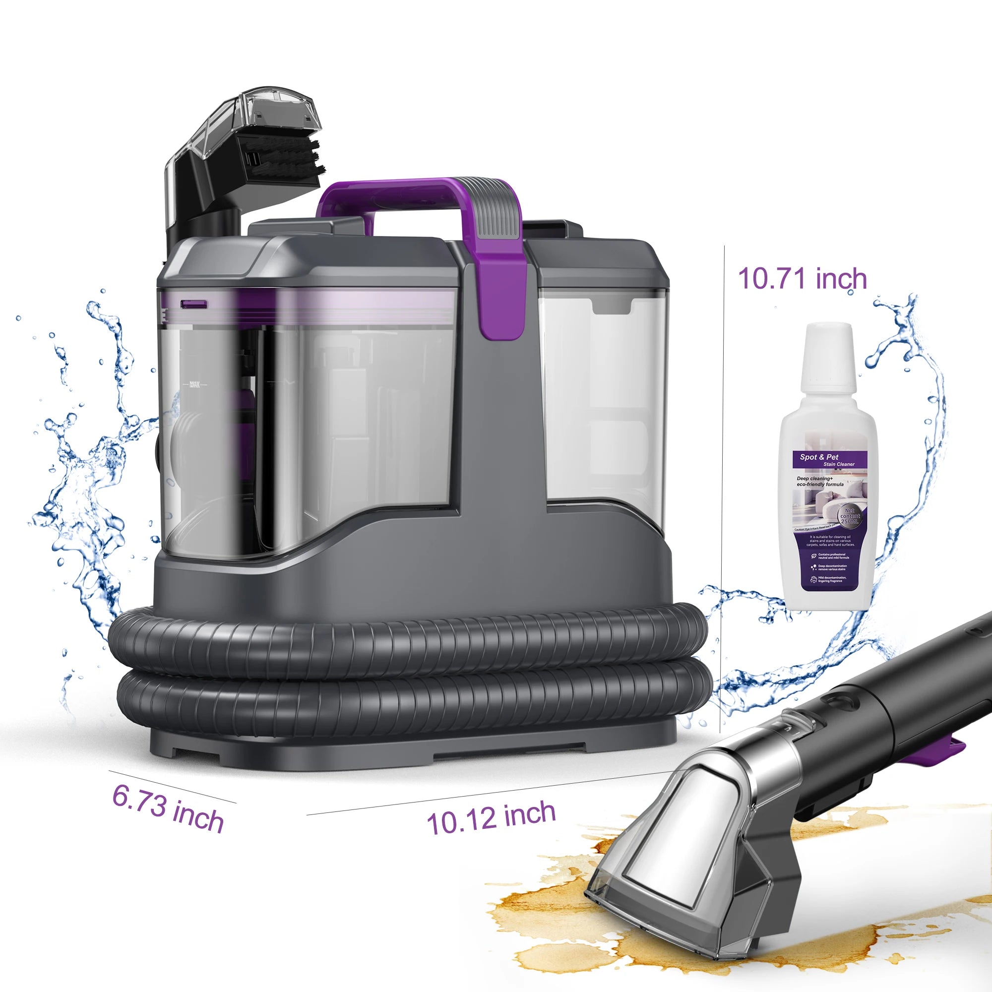 Portable Carpet & Upholstery Cleaner Machine, 15KPa, 13.5ft Corded Spot Cleaner