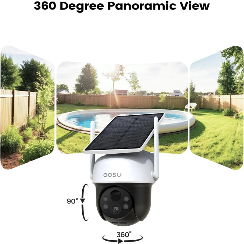 3MP Solar Security Camera and Baby Monitor with Two-Way Audio