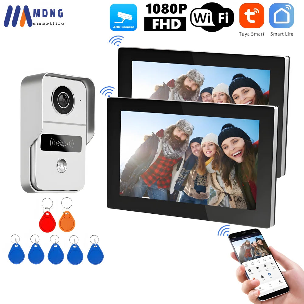 7 Inch Tuya Smart Wifi Video Entry Phone Intercom System 1080P Wireless Home Video Doorphone Doorbell RFID Card Unlock Apartment Spy-shop.com