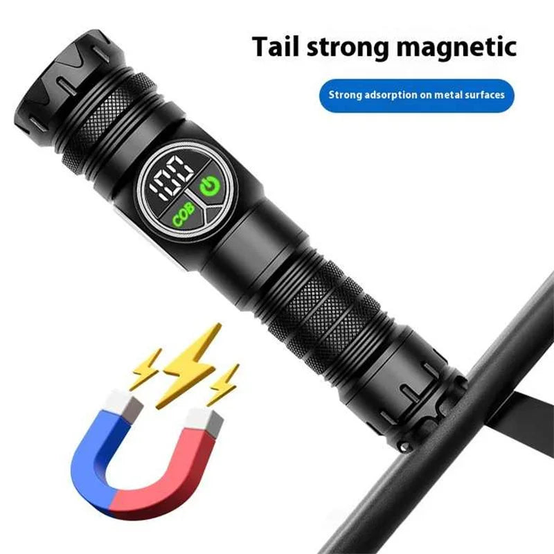 Linterna recargable con zoom y luz lateral COB