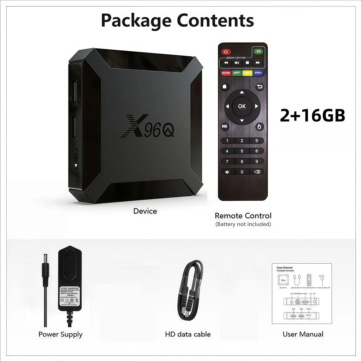 X96Q Android 10 TV Box Allwinner H313 Quad Core 4K Smart Media Player 1GB 2GB RAM 8GB 16GB ROM WiFi Ethernet AV Output Set Top Box for Old TV IPTV Receiver