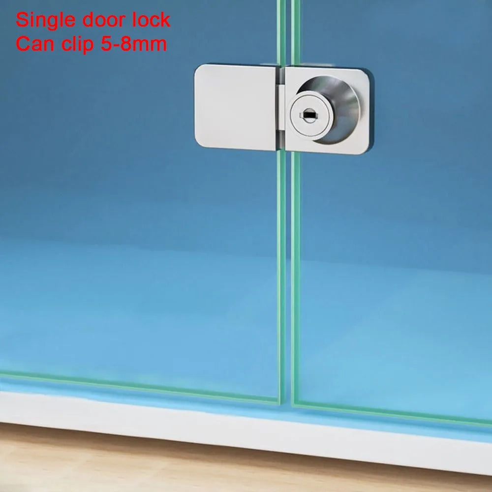 Glass Cabinet Door Lock, Zinc Alloy, No Drilling