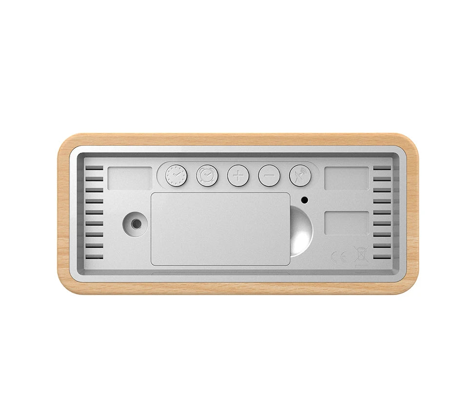 Wireless Weather Station Wooden Alarm Clock Digital Thermometer Humidity Temperature Wireless Sensor Home TimeWatch Desktop