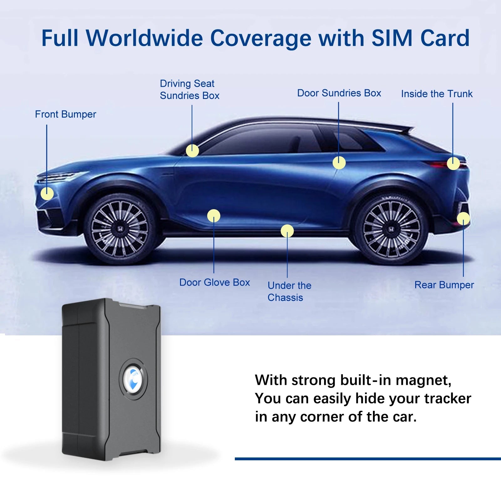 ‌15 Days Battery Vehicle GPS Tracker Anti-Theft Tracking Locator with Service Fee for Truck/Car/Moto/Luggage Security Protection 