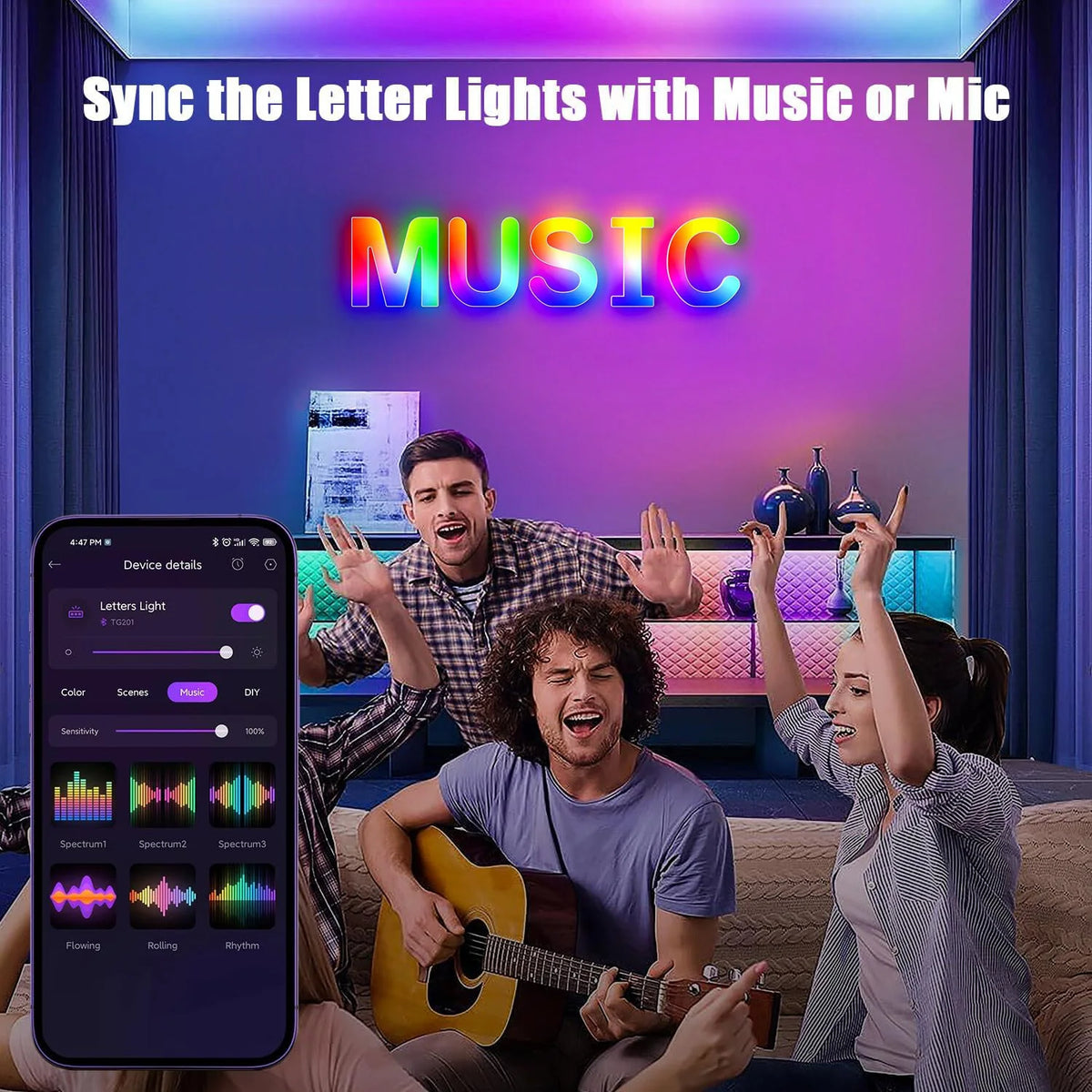 Appstyrt RGB LED-bokstavlampe
