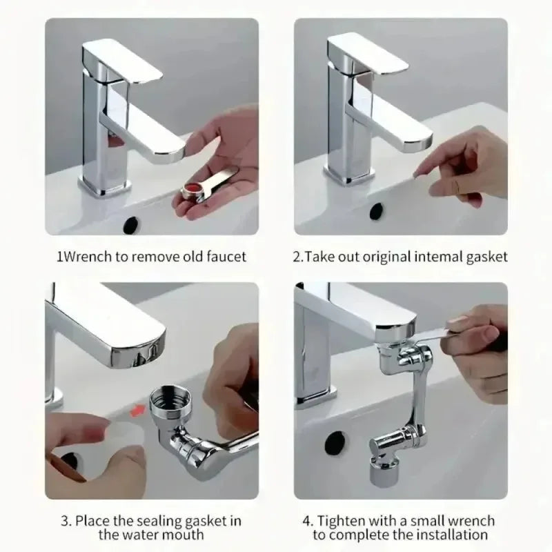 2pcs Faucet Extender, ABS Robotic Arm,Single Mode,1080° Rotating 