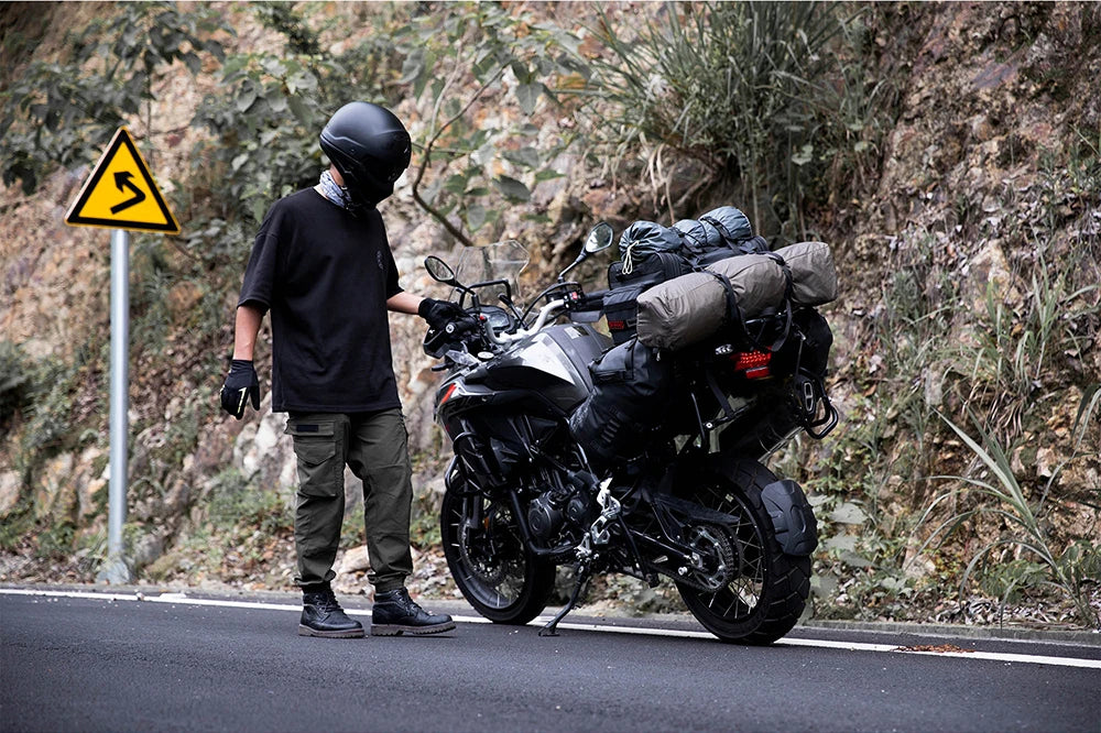Motorcycle Tail Bag Expandable Luggage 19L–80L Rack Trunk Storage