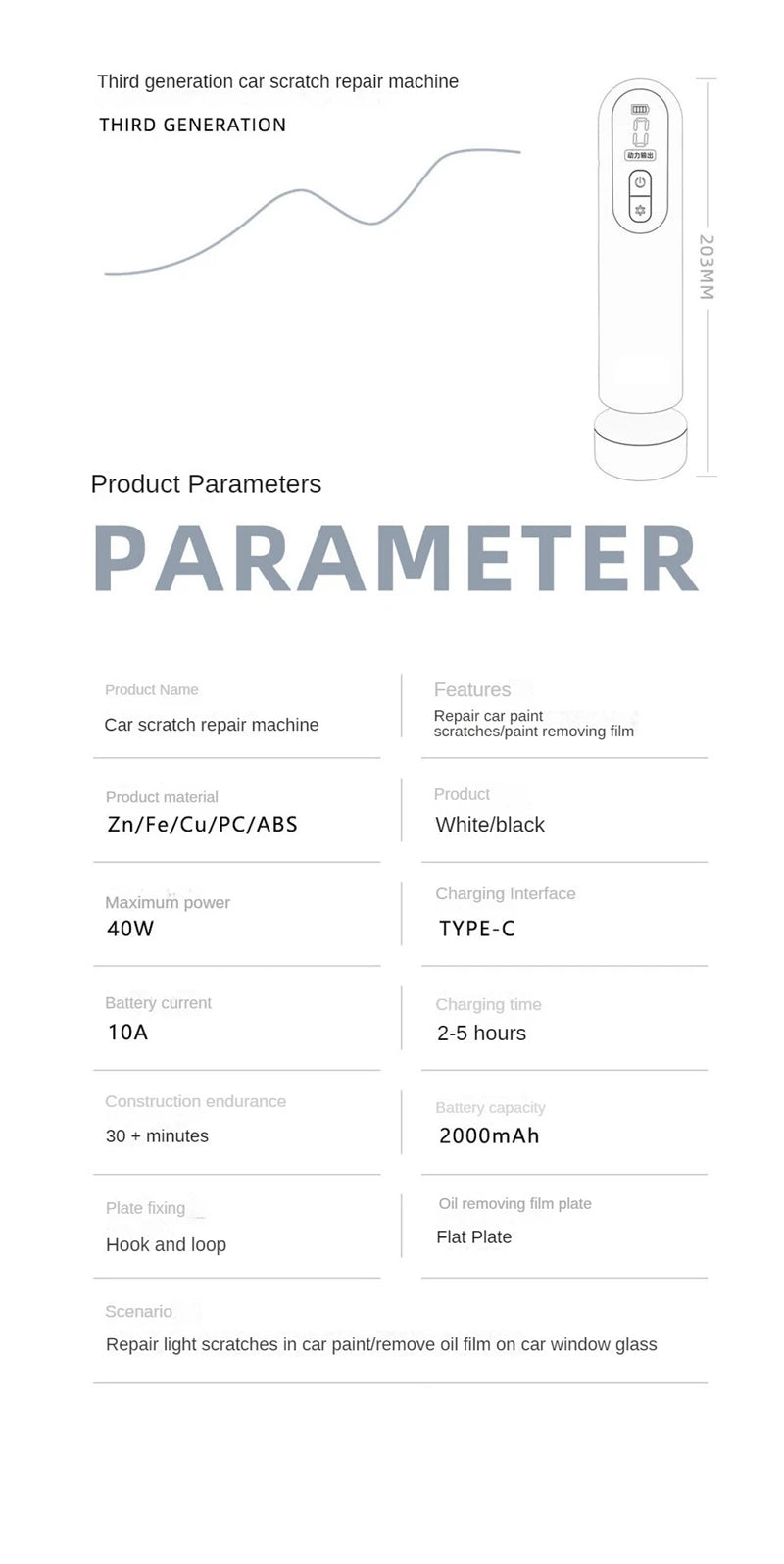 LEIBOO Car Waxing Polishing Sanding Machine 12000RPM Wireless Car Paint Scratch Repair Windscreen Glass Oil Film Remove Machine 