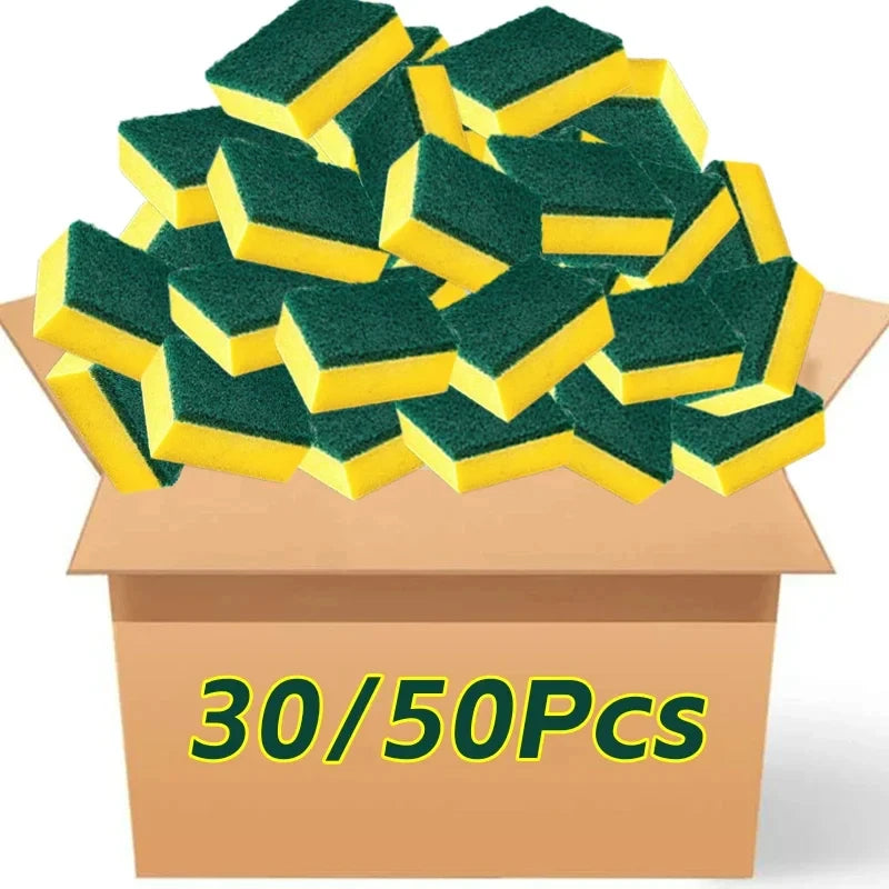 Double sided magic sponge for motorcycles, pots, and kitchens - heavy-duty grease cleaning sponge 