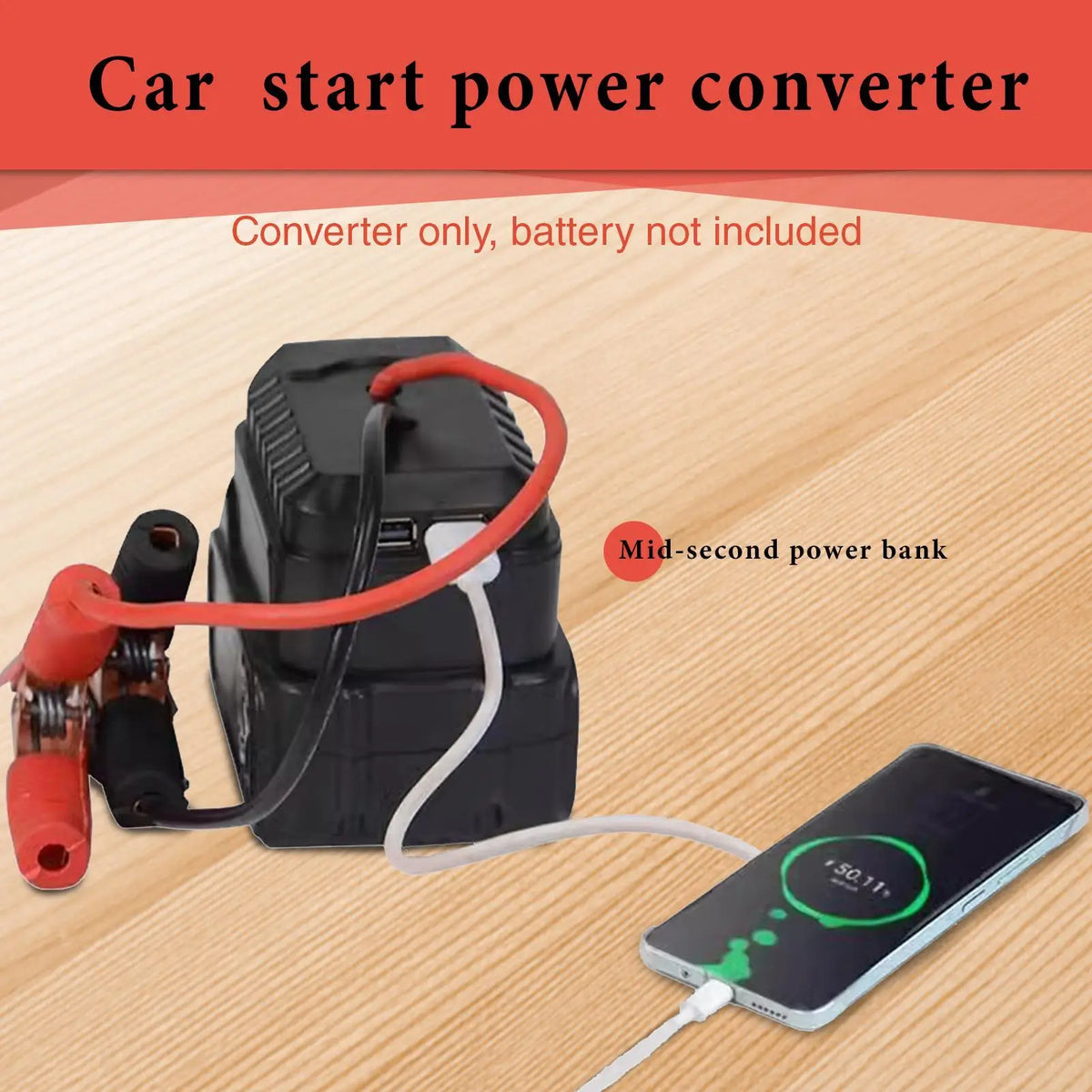 Adaptateur de batterie pour démarrage de voiture