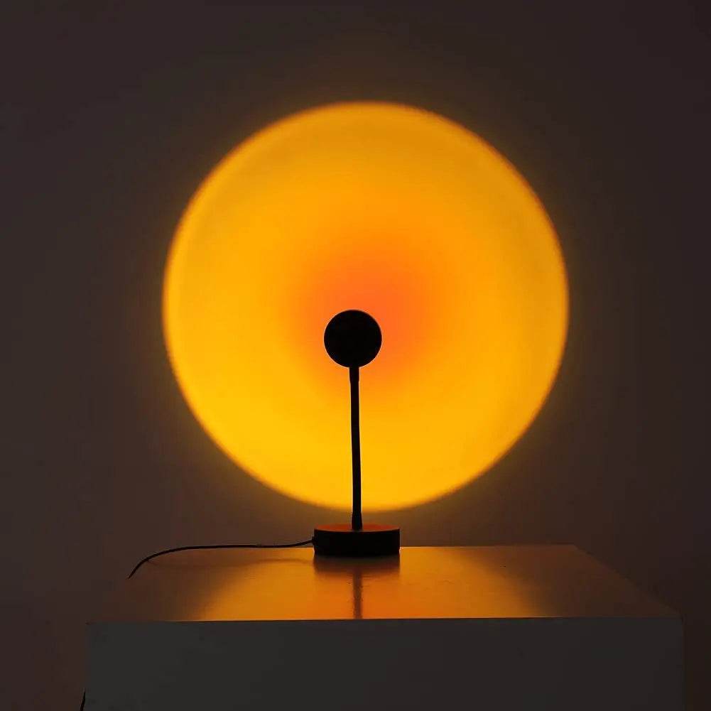 Lámpara LED de atardecer, proyector USB con cuello de cisne de 360°