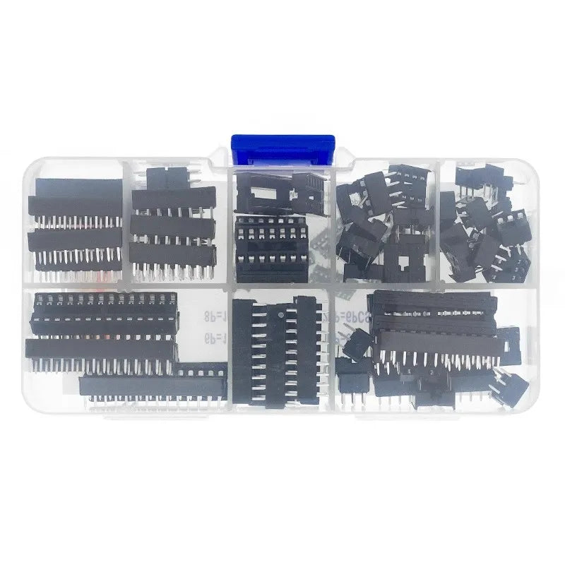 66-Piece DIP IC Socket Assortment, 6–28 Pins