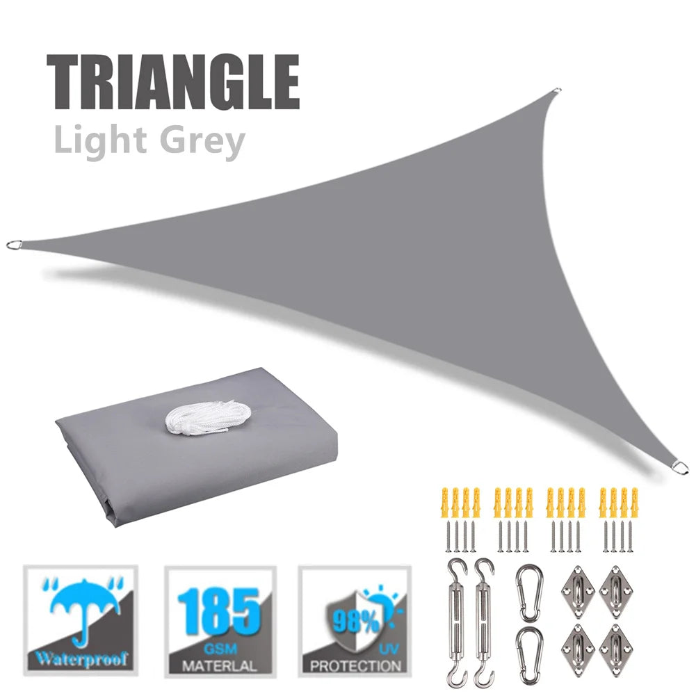 Waterproof Triangle Sun Shade Sail Canopy 98%UV Block Sun Shelters For Outdoor Facility&Activities Backyard Awning Camping Tents 
