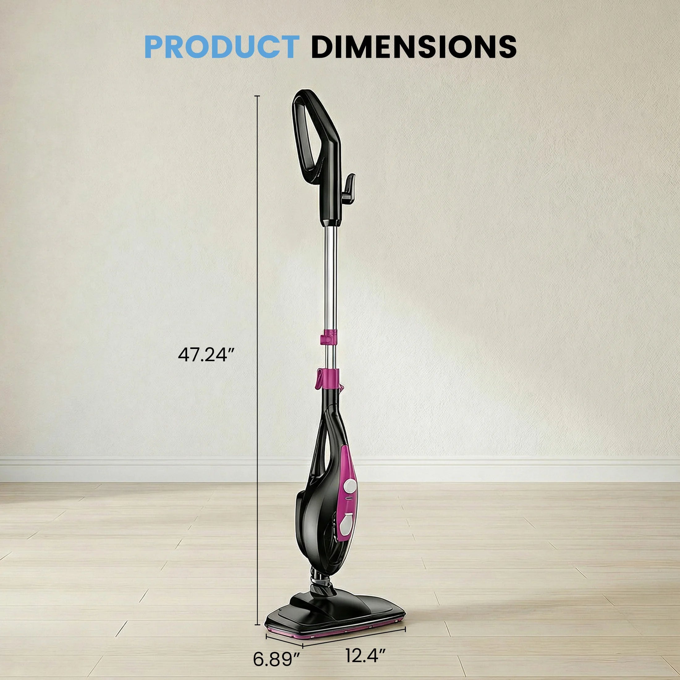 10-in-1 Steam Mop with Handheld Cleaner 1550W Multi-Surface Cleaning