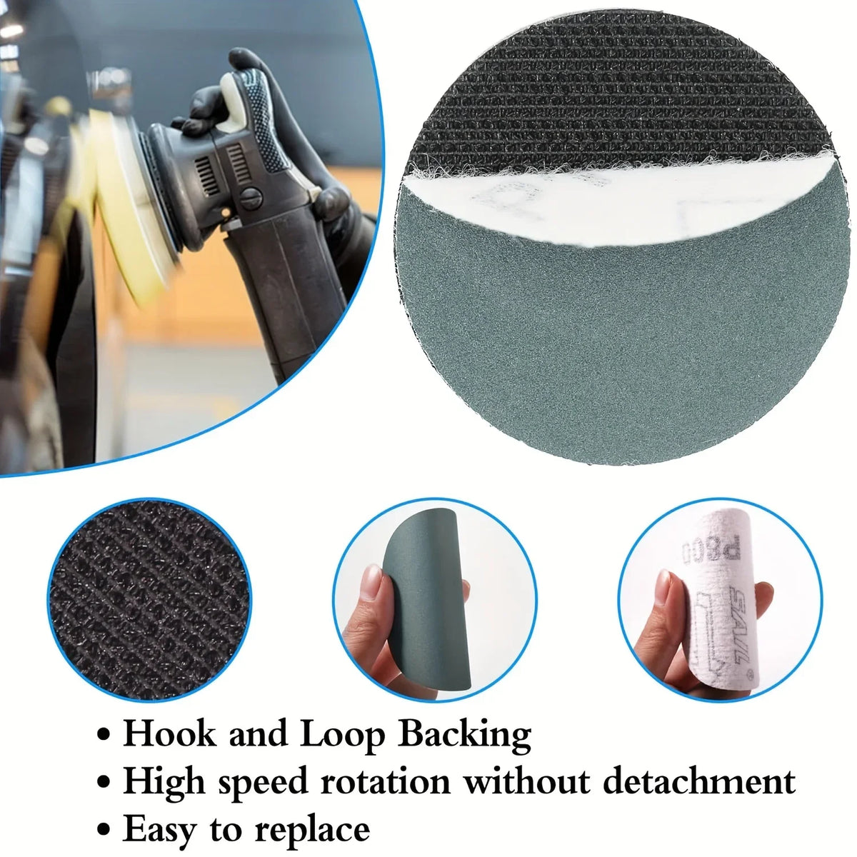75 mm Wet and Dry Sanding Disc Set 60 Pcs 3 Inch Assorted 800-3000 Grit Waterproof Sandpaper Disc for Polishing and Sanding Car