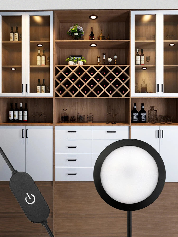 12 V Round LED Cabinet Lights - Set Options