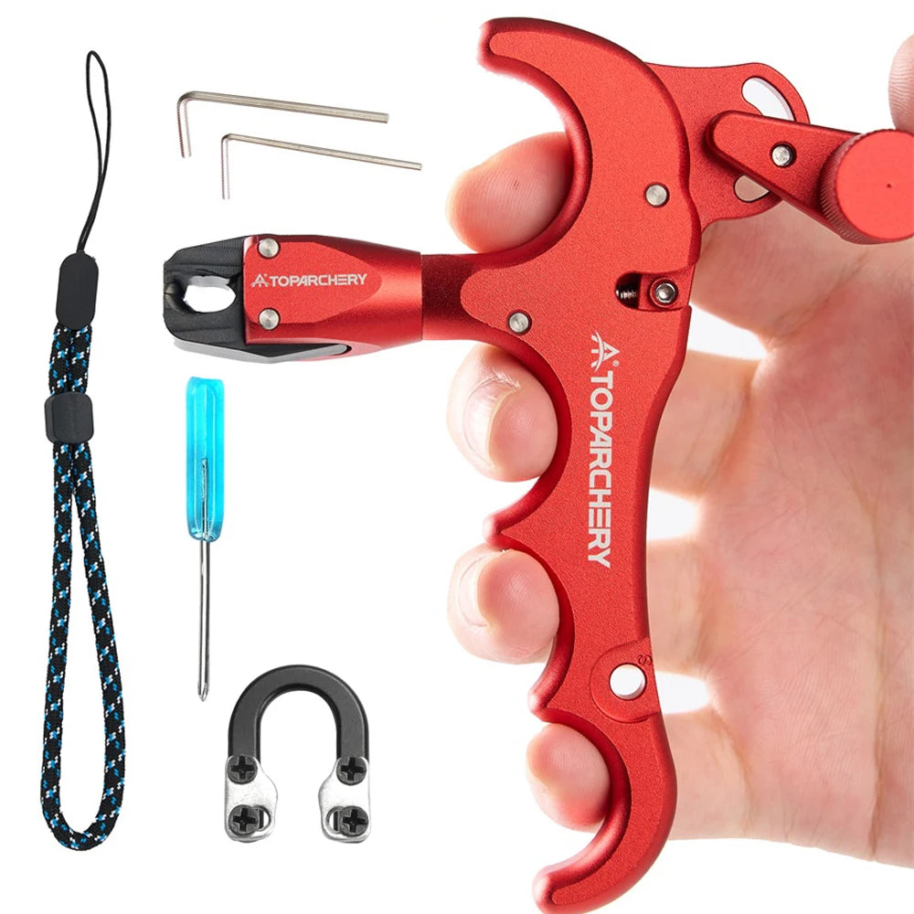 Four-Finger Thumb Archery Release with Rotating Head