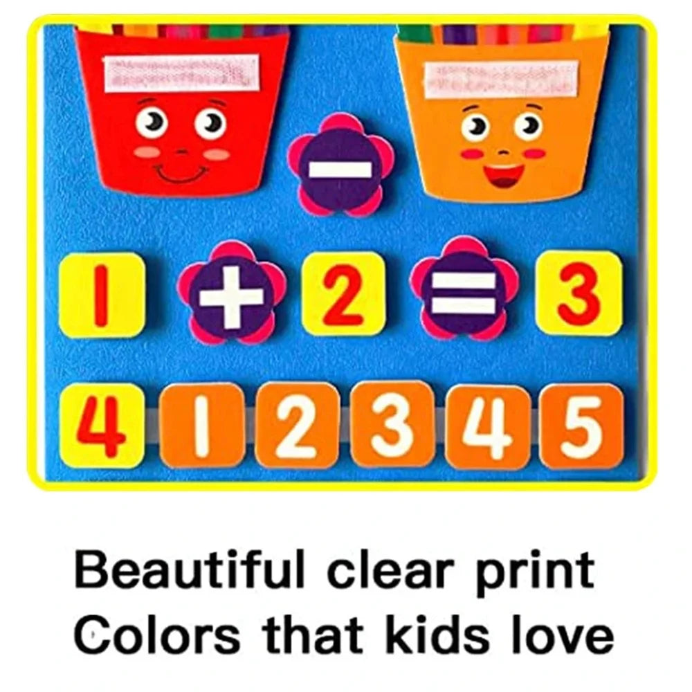 Felt Learning Board Children Toys Educational DIY Toy Addition Subtraction Finger Arithmetic Teaching Enlightenment Board 