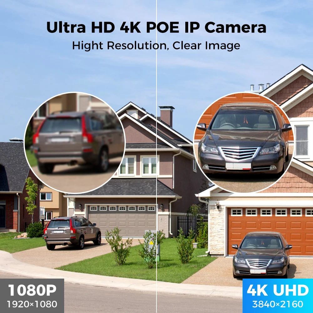 4K 8MP PoE IP Security Bullet Camera with Color Night Vision, H.265, ONVIF