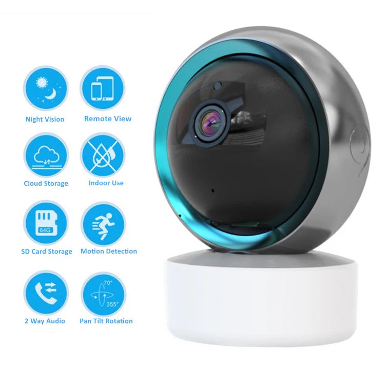 Telecamera di sicurezza PTZ interna 1080P con vista a 360° e audio bidirezionale