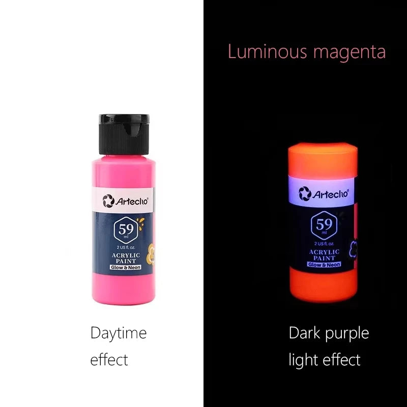 58ML Fluorescent Acrylic Pigment – Glow in the Dark