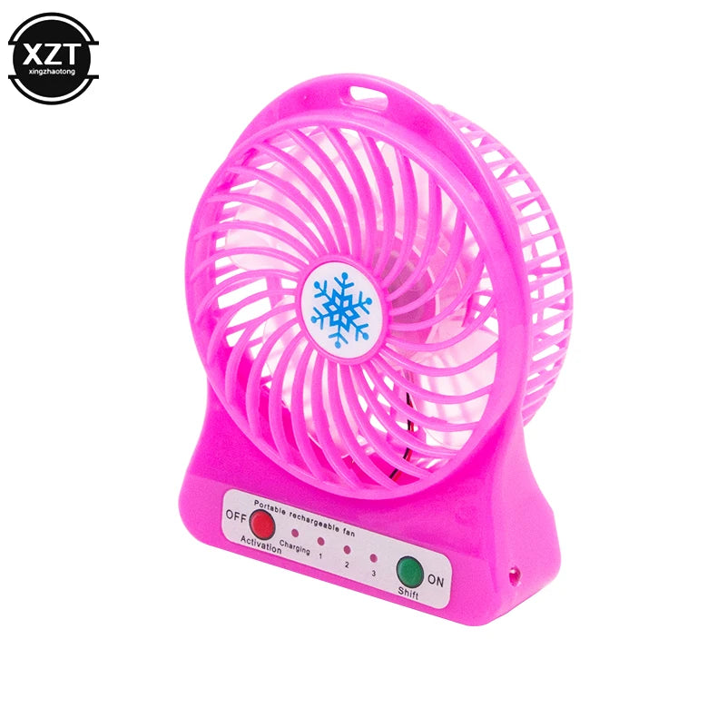 Mini hordozható ventilátor USB újratölthető ventilátor hordozható újratölthető LED-lámpa ventilátor hűtő Mini asztali USB 18650-elem ventilátor hűtés