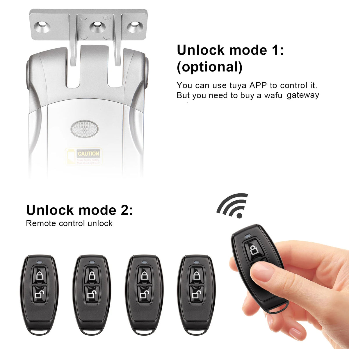 Wafu 019 Remote Control Door Lock Smart Lock Remote Control Invisible Locks Electronic Wireless Keyless Door Locks Dealbolt Lock