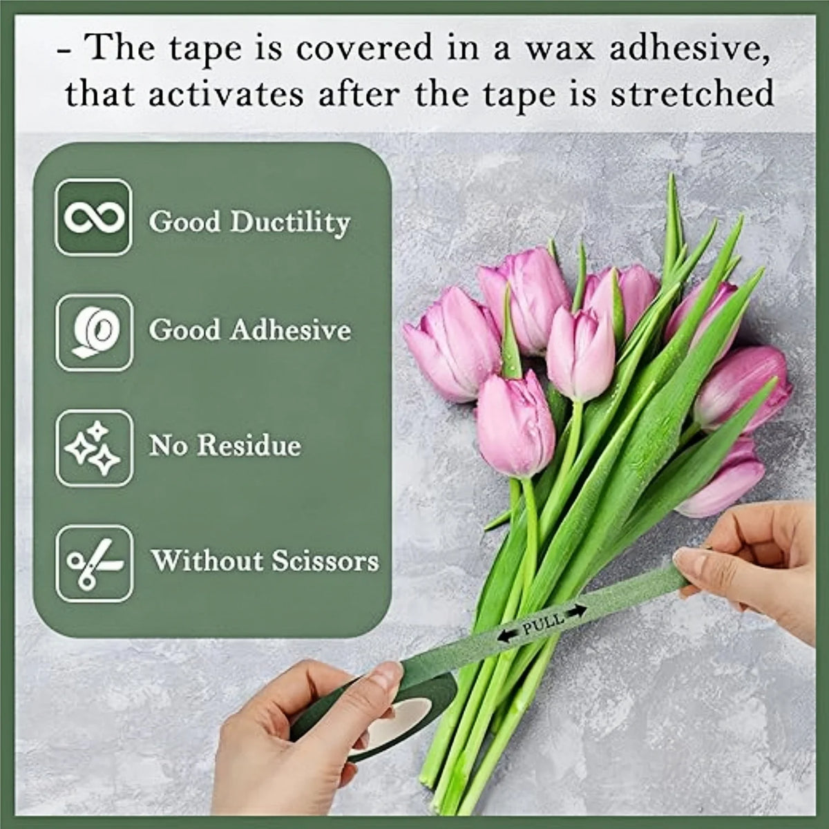 12 mm blomsterstilk indpaknings-tape – rullevalg