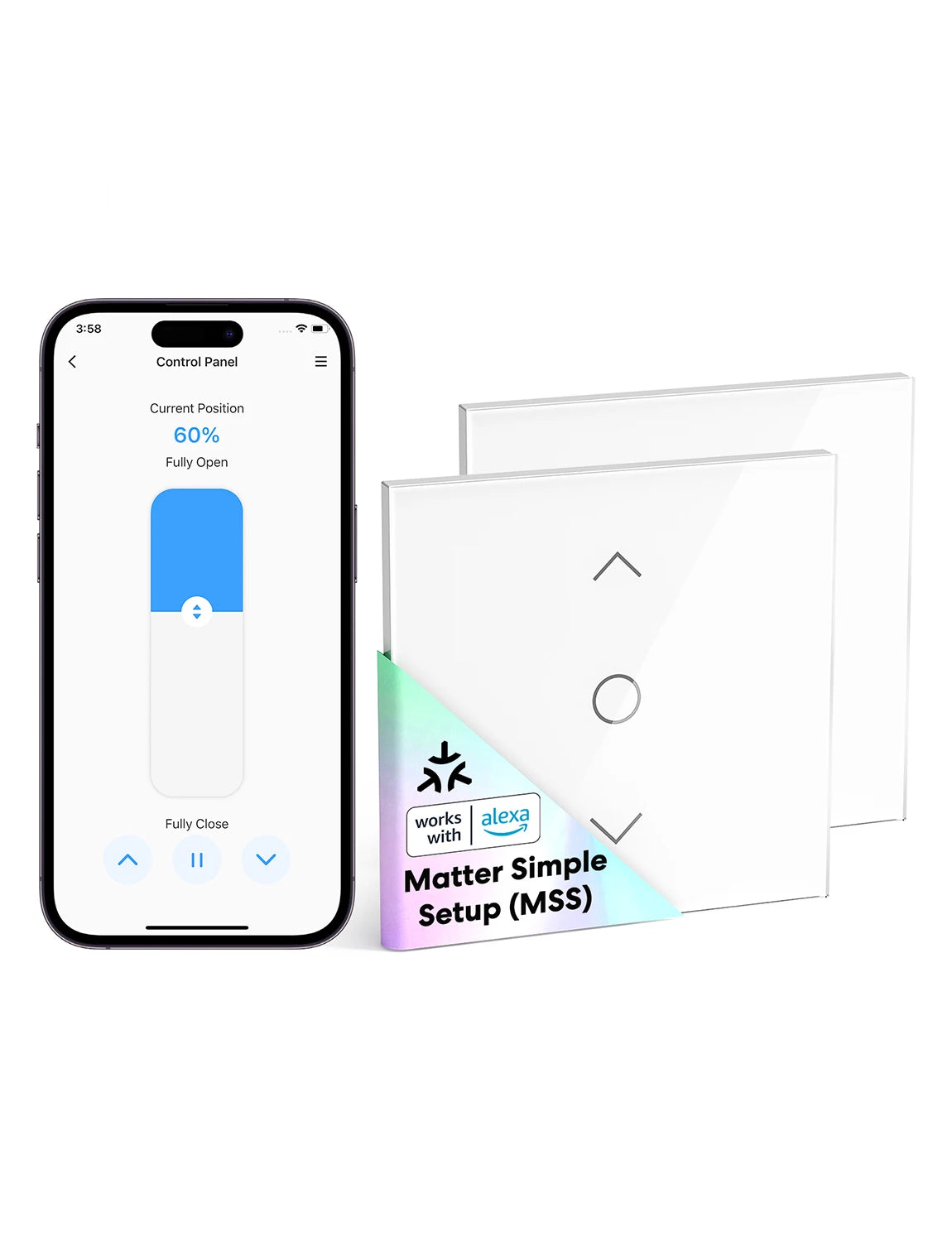 Meross Smart Matter EU Roller Shutter Timer (MRS100MA) Voice Control Percentage-Based Control  Work with Alexa,Apple Hone .