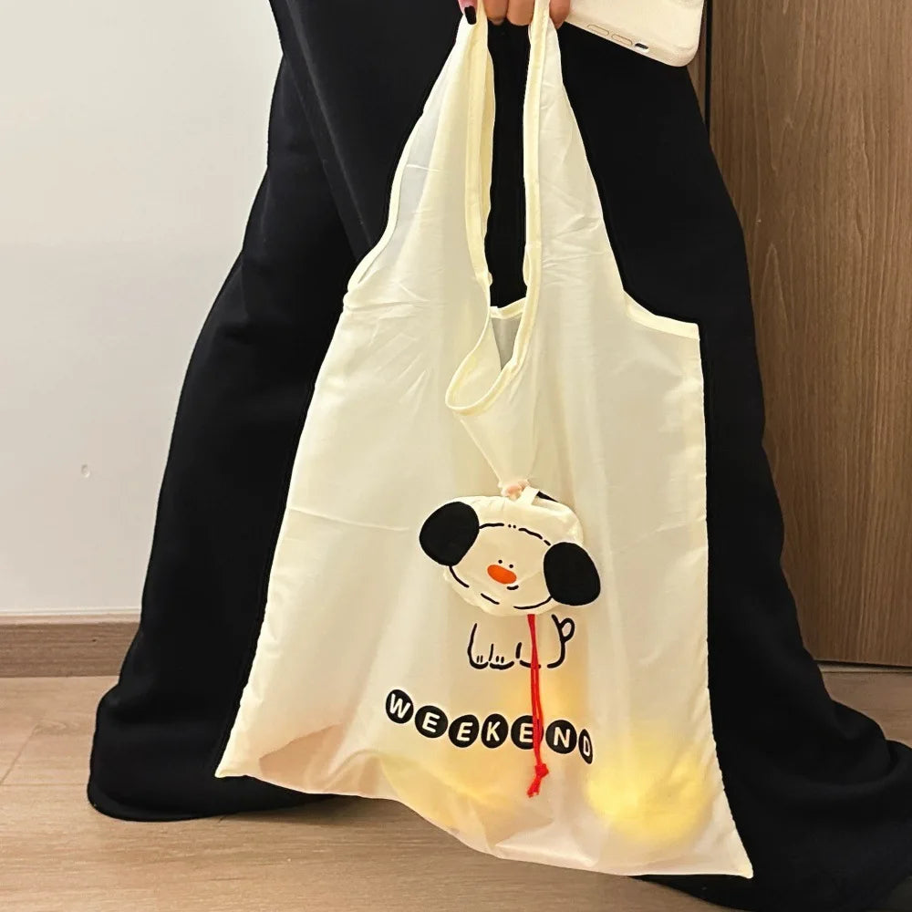 Sac de courses pliable avec motif de chien, grande capacité, portable, écologique et résistant, sac à main pour faire les courses