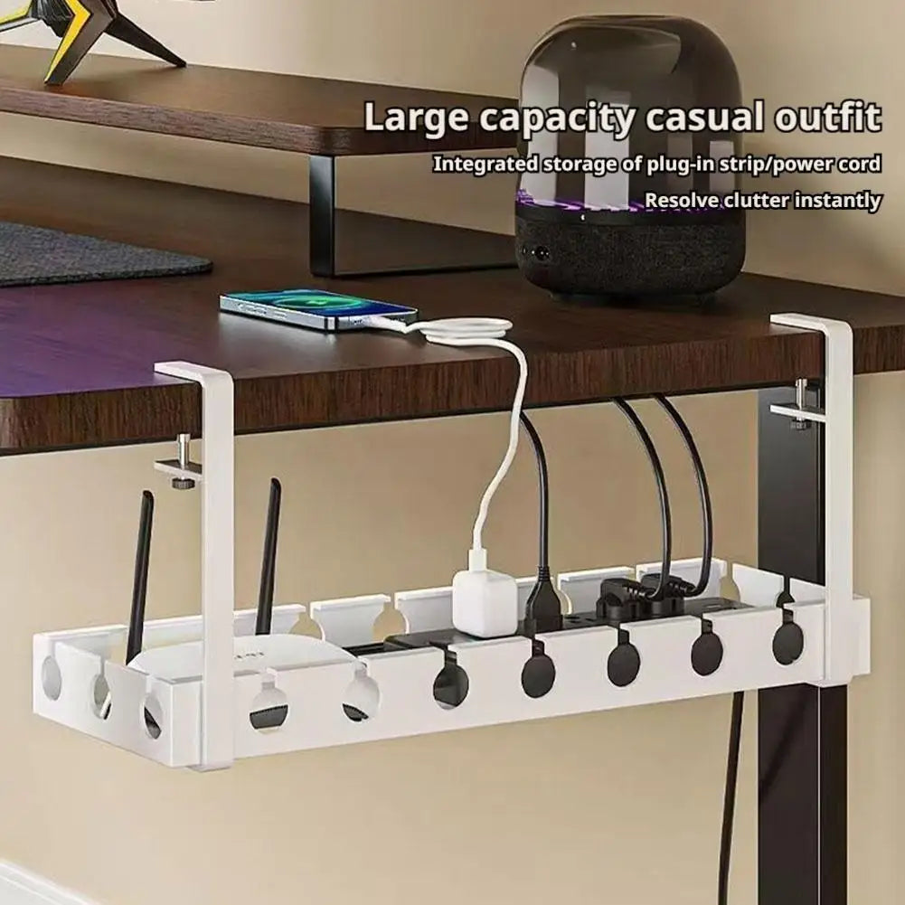 Clamp-On Under-Desk Cable Tray, Fixed or Extendable