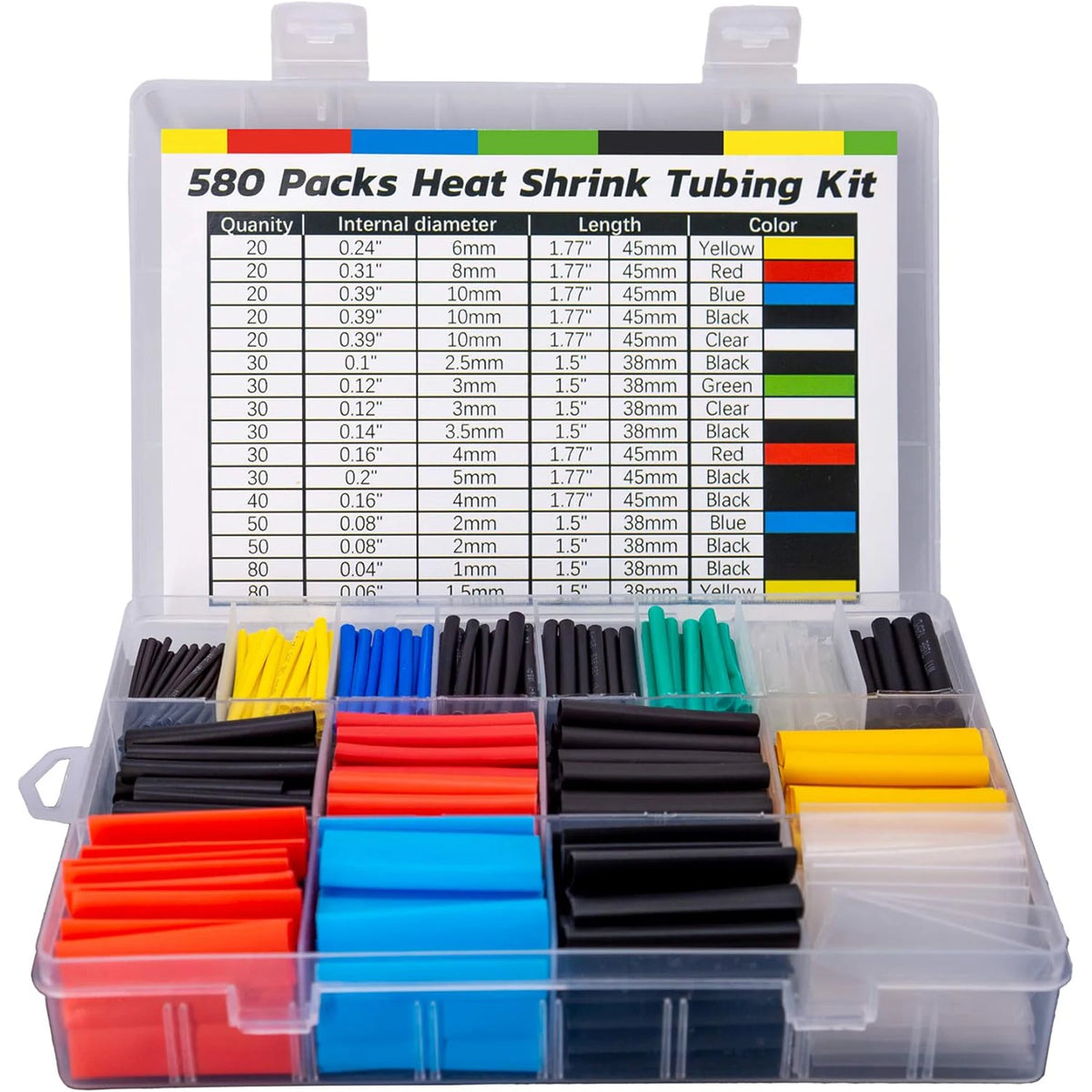 Assorted Heat-Shrink Tubing Kit in Storage Box