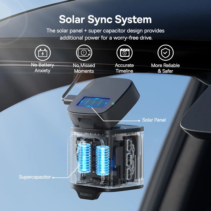 Baseus 3K Dash Cam VD1 Front and Rear Cam HD Built-in GPS Galileo Supercapacitor Car DVR Car Camera Recorder Support 24H Parking 