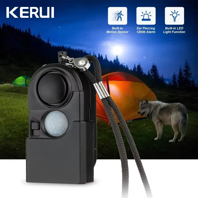 KERUI Portable Mini Motion Detector Alarm 120DB Siren SOS LED Light Security Alarm For Travel Home Kids Safe Personal Alarms 