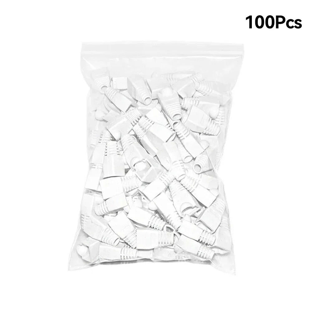 100 pezzi copri-cavi RJ45 per connettori Ethernet CAT5E/CAT6