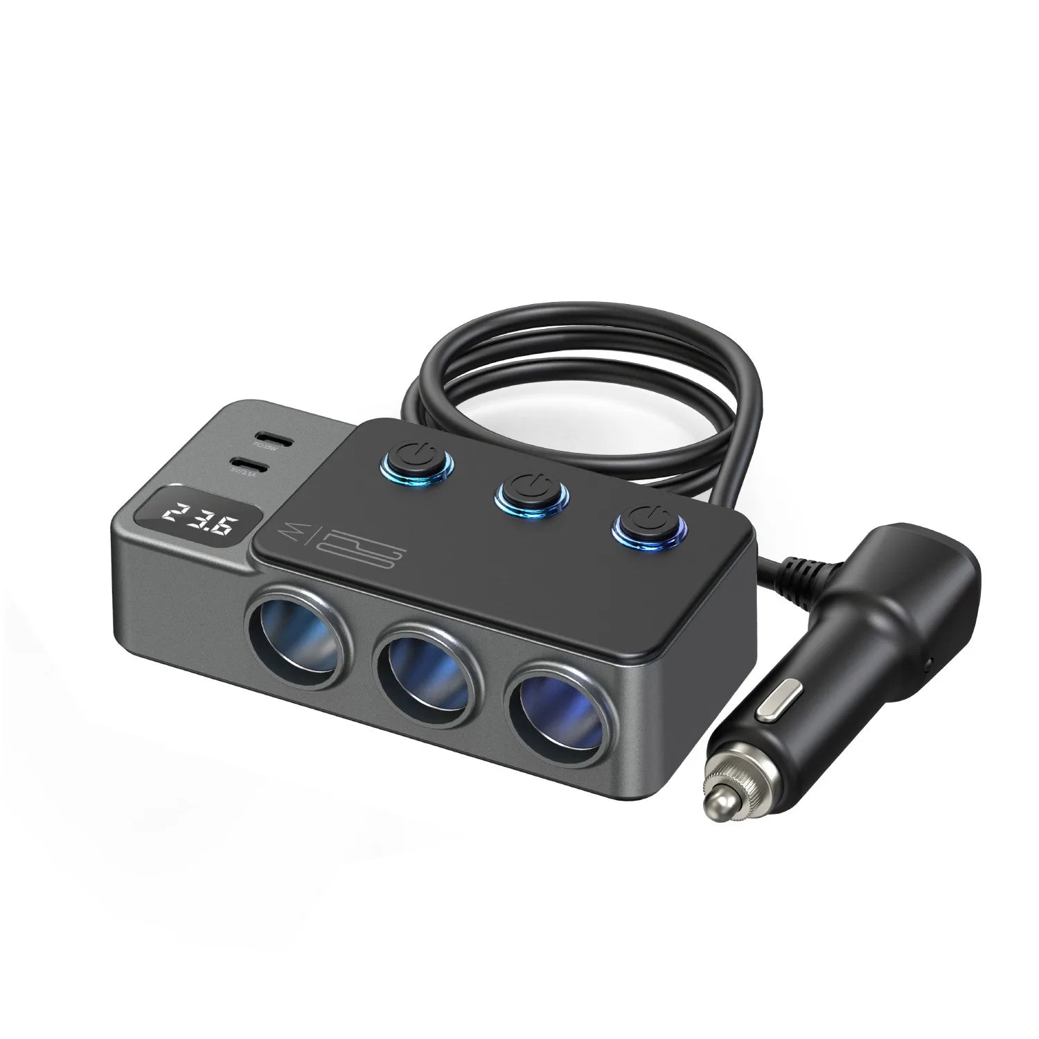 Car Cigarette Lighter Splitter Adapter with Multi-Port USB Charging