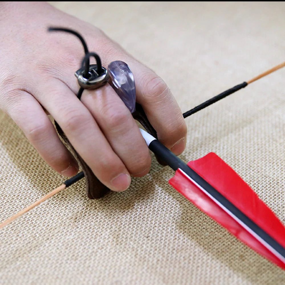 Double-Layer Leather Recurve Bow Finger Tab