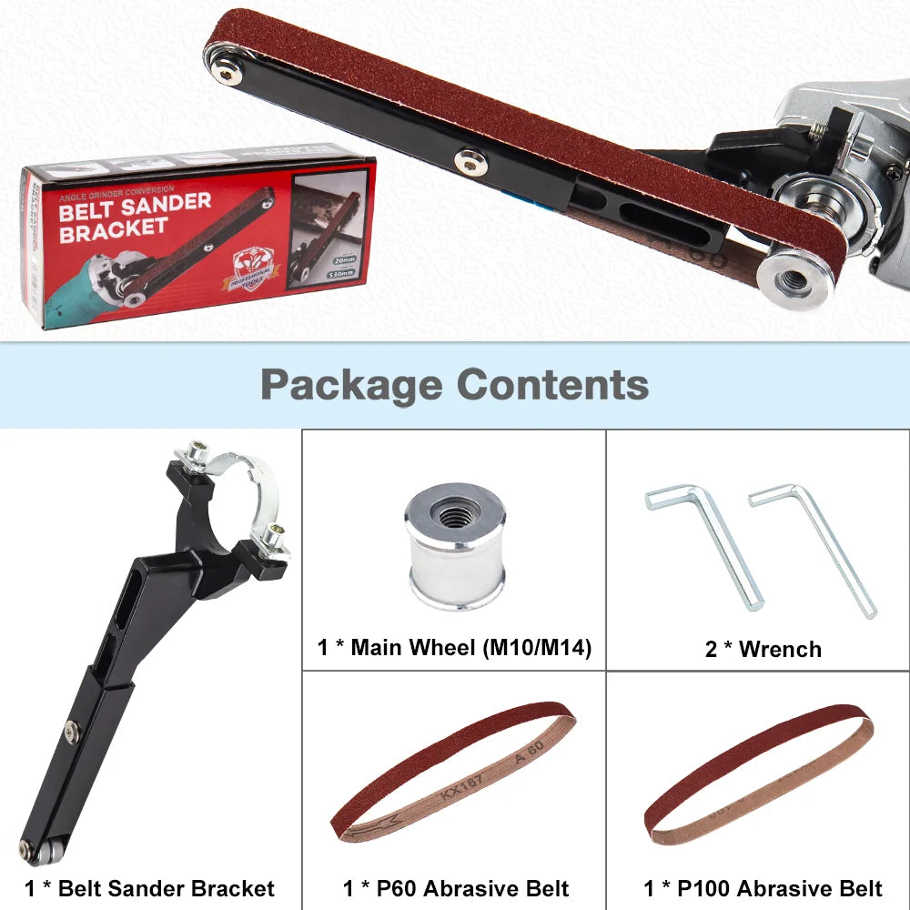Angle-Grinder Belt-Sanding Attachment, 6/10-Piece Kits