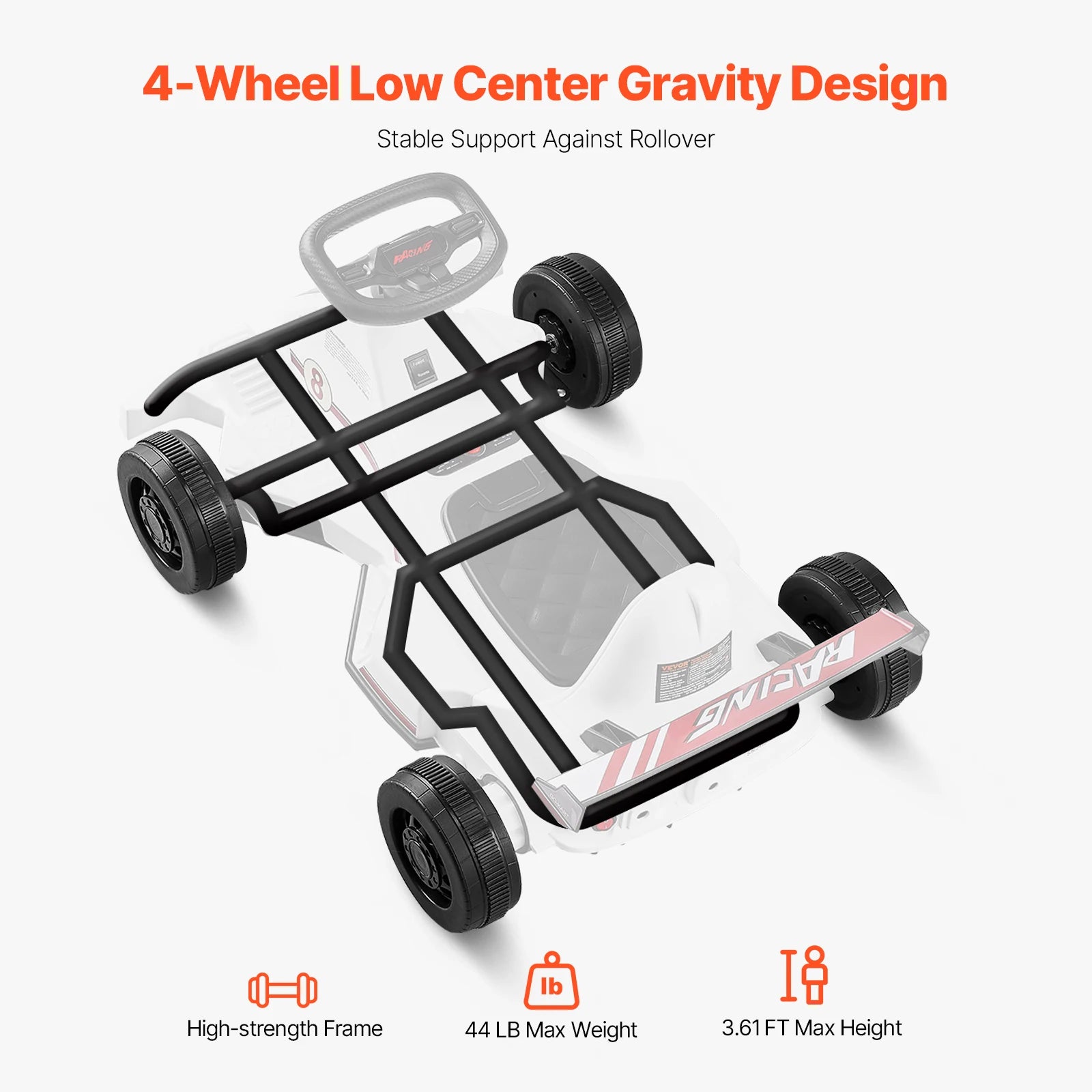 Dječji električni gokart 6V s pedalama, prednjim svjetlom i trubom
