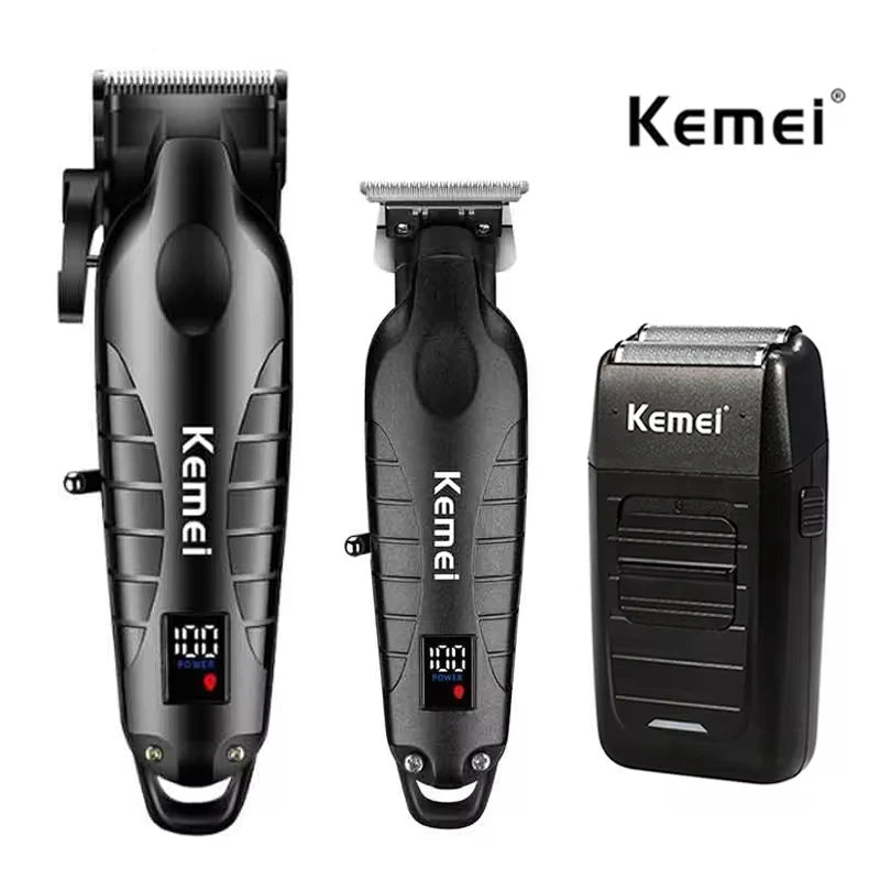 Kemei Hair Clipper Kit for Men, Electric Shaver, Hair Trimmer, Professional Cutting Machine, KM-2290, KM-2293, KM-1102 
